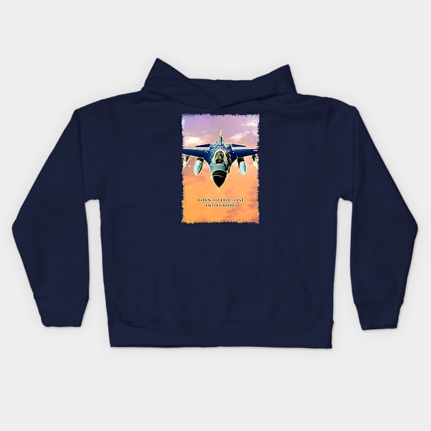 Fighter Jet Born P16 Kids Hoodie by FasBytes